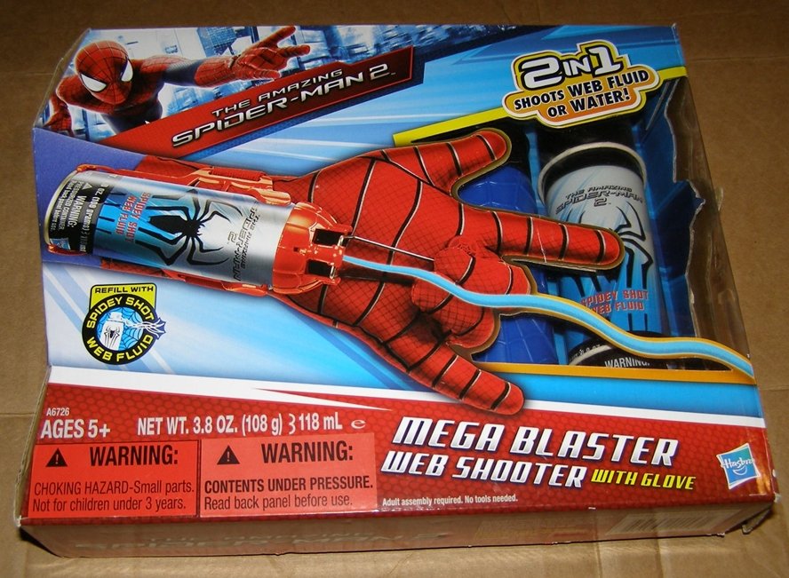 Marvel Spiderman Web shooter Mega blaster playset LN + extra web