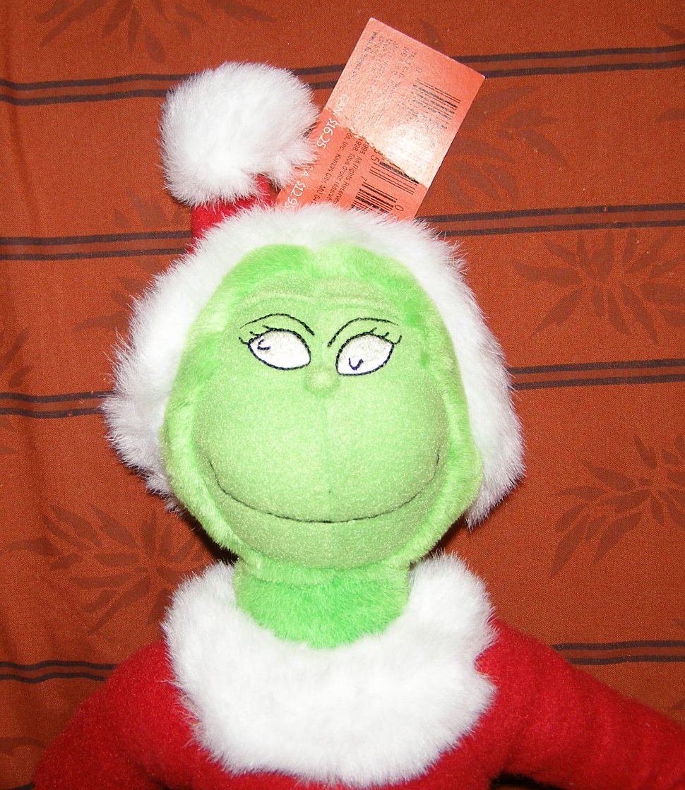 grinch plush gift set with removable santa suit