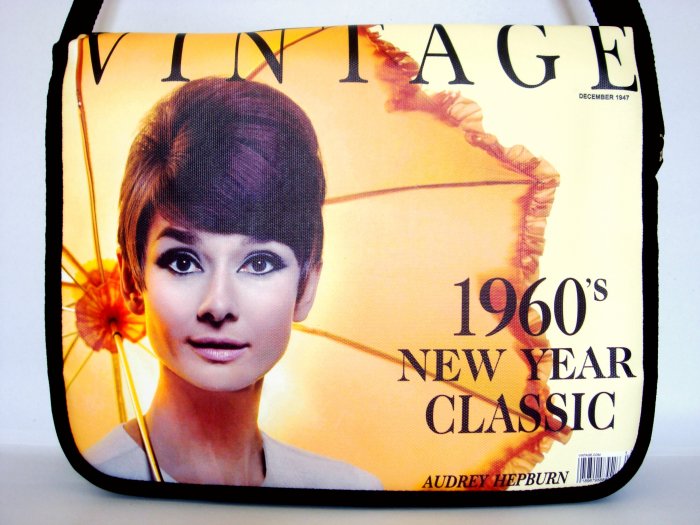 Audrey Hepburn Vintage 1960s 15" Laptop Notebook Shoulder Case Bag