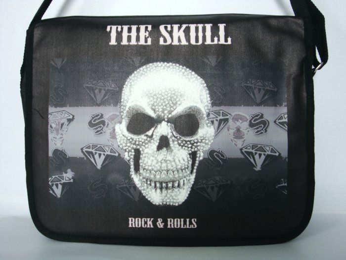 The Skull Punk Rock & Roll 15'' Laptop Notebook Shoulder Case Bag