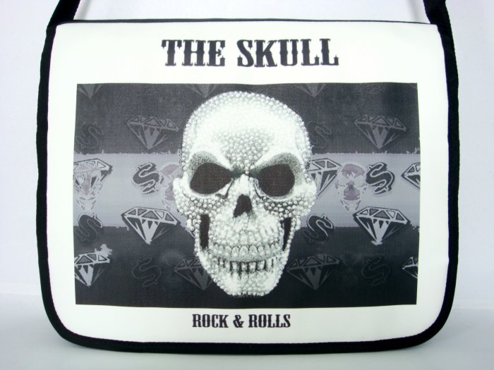 The Skull Punk Rock N Roll 15'' Laptop Notebook Shoulder Case Bag