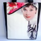 Audrey Hepburn Vintage Hat Retro Large Tote Bag Purse