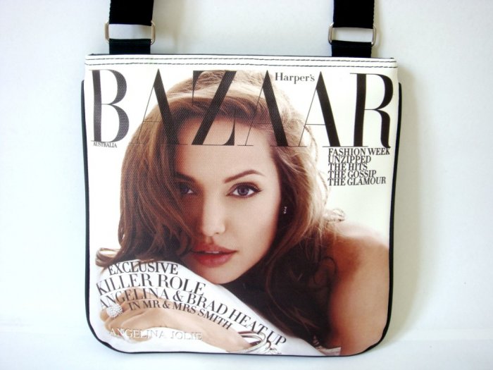 Angelina Jolie Bazaar Magazine Messenger Sling Bag Purse