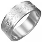 316L Surgical Stainless Steel Scorpion Zodiac Ring Size 7