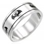 316L Surgical Stainless Steel 2-Tone Bat Flat Band Fashion Ring