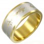 316L Gold Plated Stainless Steel Celtic Rope Flat Band Ring