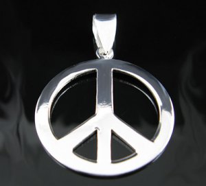 925 Sterling Silver World Peace Symbol Sign Love Charm Pendant