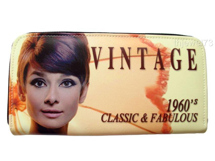 Audrey Hepburn Vintage Retro Credit Card Money ID Holder Wallet Purse Bag