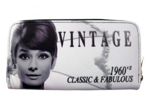 Audrey Hepburn Vintage Classic  Credit Card Money ID Holder Wallet Purse Bag