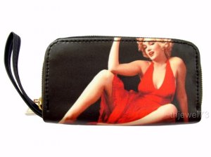 Marilyn Monroe Red Dress Coin Change Lipstick Cosmetic Small Purse Bag