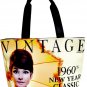 Audrey Hepburn Vintage 1960's Wide Tote Shoulder Bag Purse