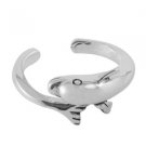 925 Sterling Silver Cute Dolphin Adjustable Toe Pinky Ring