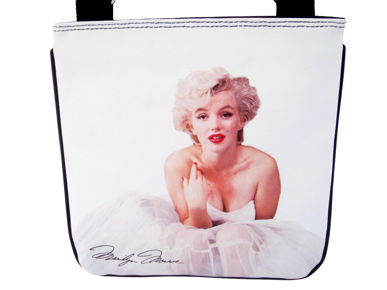 Marilyn Monroe Blonde Ballerina White Shoulder Sling Bag Purse
