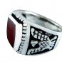 925 Sterling Silver Men's German Eagle Carnelian Ring