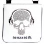 No Music No Life Skull Headphones Cool Messenger Sling Bag Purse