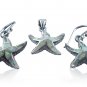 925 Sterling Silver White Opal Starfish Pendant Earrings Set