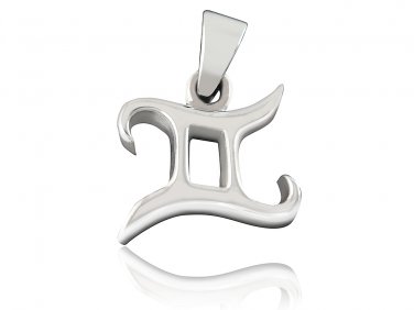 925 Sterling Silver Zodiac Star Sign Gemini Twins Astrology Horoscope Charm Pendant