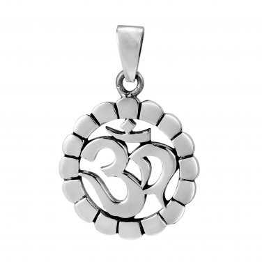 925 Sterling Silver Hindu Om Ohm Yoga Brahman Eternity Charm Pendant