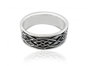925 Sterling Silver Celtic Knot Irish Oxidized Unisex Band Ring