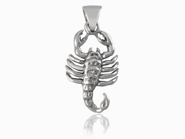 925 Sterling Silver Zodiac Star Sign SCORPIO Scorpion Animal Horoscope Pendant