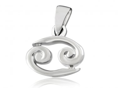 925 Sterling Silver Astrology Horoscope Star Sign Cancer Charm Pendant