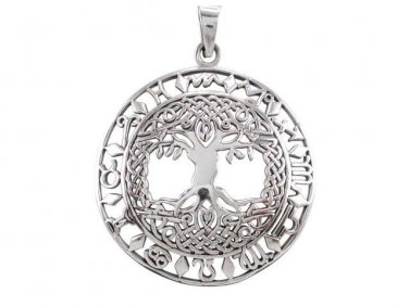 925 Sterling Silver Celtic Knots Tree of Life Zodiac Star Sign Astrology Horoscope Charm Pendant