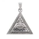925 Sterling Silver Egyptian Pyramid All-Seeing Evil Eye of Horus Illuminati Charm Pendant