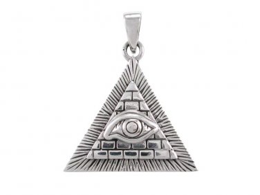 925 Sterling Silver Egyptian Pyramid All-Seeing Evil Eye of Horus Illuminati Charm Pendant