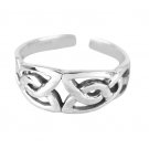 925 Sterling Silver Celtic Irish Triquetra Knot Adjustable Pinky Toe Ring