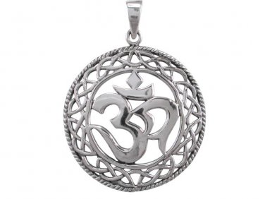 925 Sterling Silver Om Ohm Aum Mantra Hindu Yoga Brahman Spiritual Celtic Infinity Knots Pendant