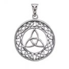 925 Sterling Silver Celtic Infinity Knots Trinity Triquetra Round Charm Pendant