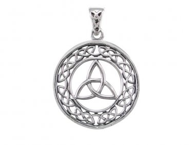925 Sterling Silver Celtic Infinity Knots Trinity Triquetra Round Charm Pendant