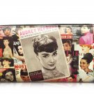 Audrey Hepburn Magazine Cover Girl Credit Card Money ID Holder Clutch Wallet Purse Bag