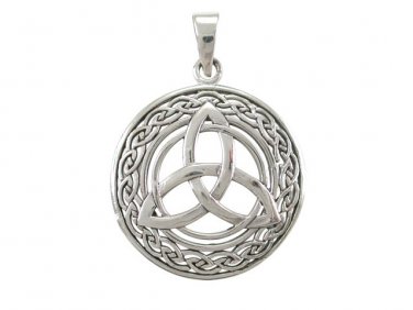 925 Sterling Silver Celtic Irish Infinity Knots Trinity Triquetra Round Charm Pendant
