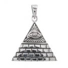 925 Sterling Silver Egyptian Pyramid Giza All-Seeing Eye of Horus Illuminati Charm Pendant