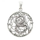 925 Sterling Silver Ouroboros Serpent Snake Infinity Eating Tail Filigree Charm Pendant