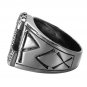 925 Sterling Silver Viking Thor's Hammer Mjölnir Mjolnir Futhark Norse Runes Runic Biker Ring