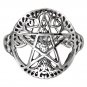925 Sterling Silver Cut Out Ancient Tree of Life Pentacle Wiccan Pagan Pentagram Ring