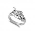 925 Sterling Silver Lucky Elephant Trunk Up Good Luck Cute Ring