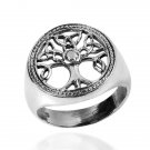925 Sterling Silver Celtic Irish Knots Triquetra Tree of Life Ring