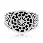 925 Sterling Silver Celtic Knot German Schwarze Sonne Black Sun Sonnenrad Ring