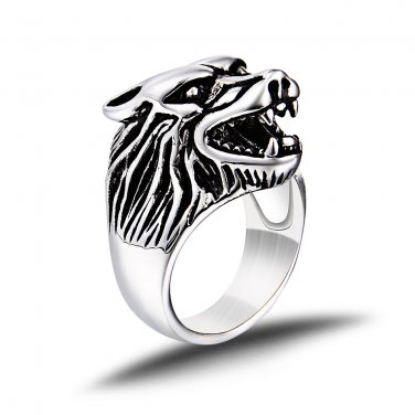 925 Sterling Silver Viking Wolf Head Fenrir Norse Icelandic Thor Biker Heavy Thick Ring