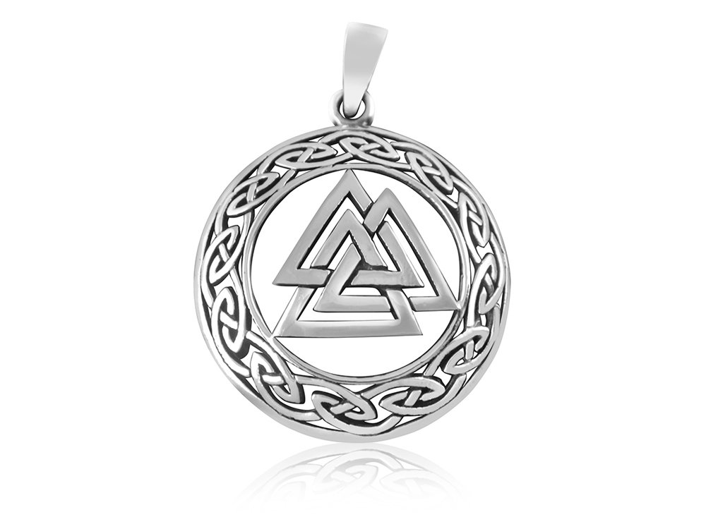 925 Sterling Silver Celtic Infinity Knots Nordic Norse Valknut Viking Odin Pendant