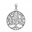925 Sterling Silver Celtic Tree of Life Filigree Eternal Round Charm Pendant