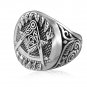 925 Sterling Silver Freemason Masonic Mason Freemasonry Compass Square Ring
