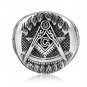 925 Sterling Silver Freemason Masonic Mason Freemasonry Compass Square Ring