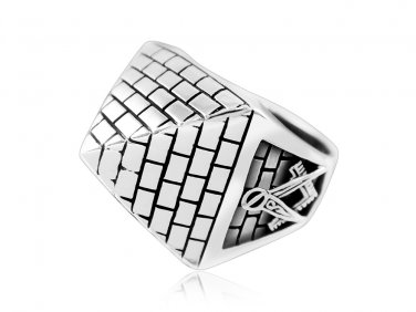 925 Sterling Silver Freemason Masonic Mason Freemasonry Illuminati Square Pyramid Ring
