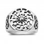 925 Sterling Silver German Schwarze Sonne Black Sun Wheel Sonnenrad Celtic Knot Ring