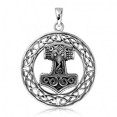 925 Sterling Silver Thor Hammer Mjolnir Mj&Atilde;&para;lnir Viking Norse Celtic Infinity Knots Pendant