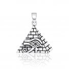 925 Sterling Silver All-Seeing Eye of God Eye of Providence Illuminati Charm Pendant